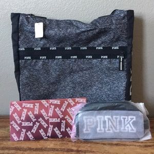 PINK 2017 Black and Gray Tote